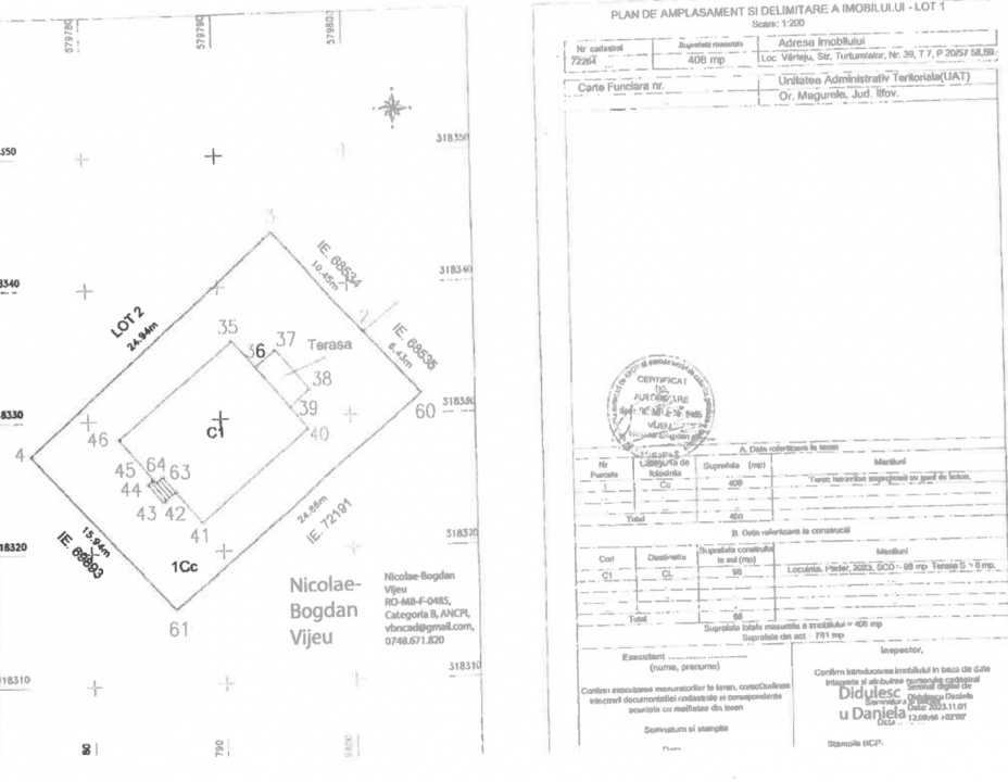 MAGURELE-VARTEJU, CASA 86 MP, LOT 408 MP!
