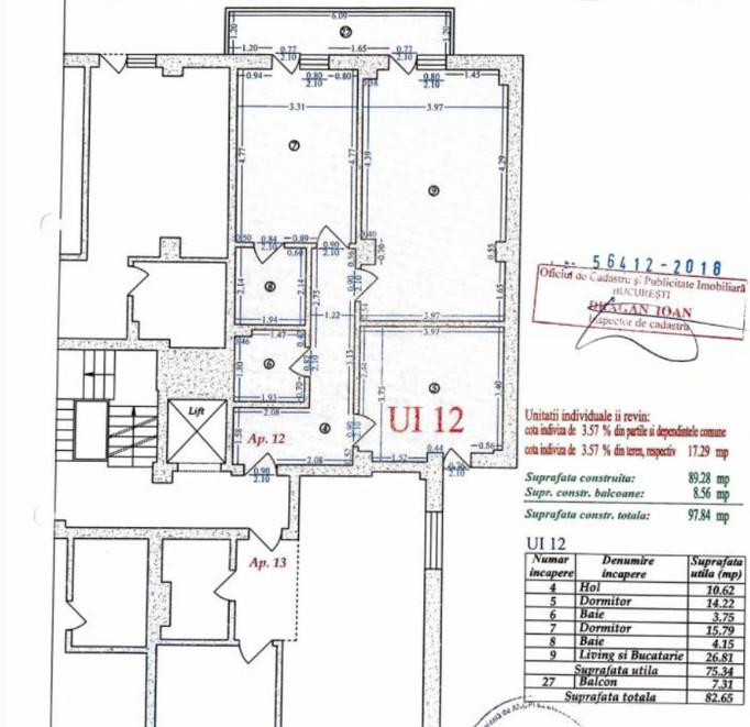 Apartament - terasa 200 mp-complet cu vedere libera si parcare 