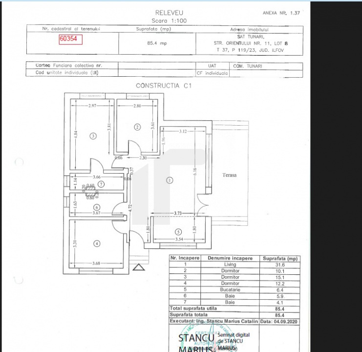 Casa individuala | 4 camere | Lot 300mp | Orientului 11 | Tunari